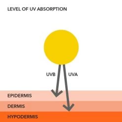 All-Physical Dark Spot Sun Defense Sunscreen Broad Spectrum SPF 50 -Beauty Personal Care uv absorption level graphic